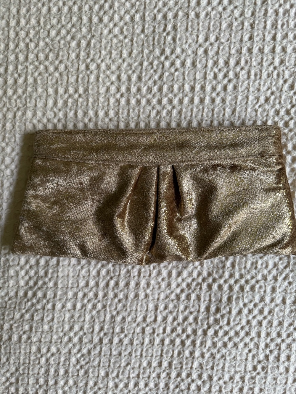 Gold Metallic Pleated Women’s Clutch
